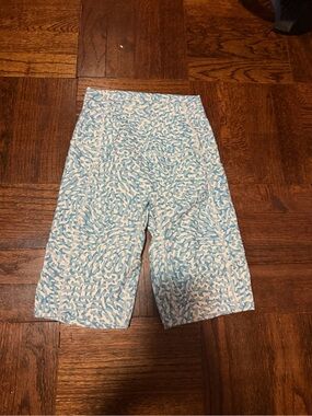 Born Primitive Light Blue & White Abstract Print Bike Shorts